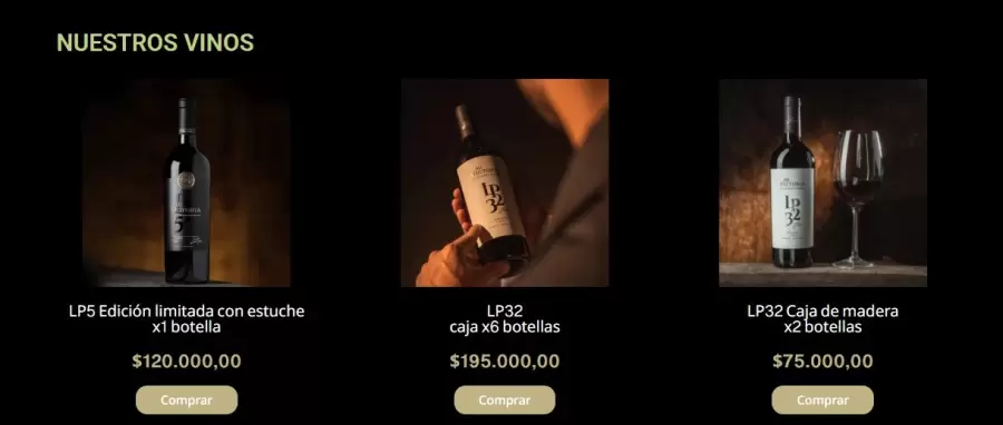 Precio de los vinos de Leandro Paredes