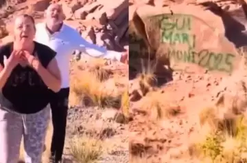 Piedras vandalizadas en Potrerillos: los turistas podrían pagar hasta $24 millones