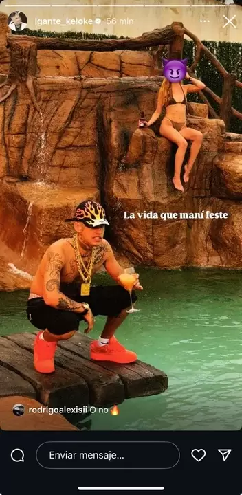 La publicación de L-Gante en sus redes. "La vida que maní festé", escribió. Y no, no era un error ese espacio.