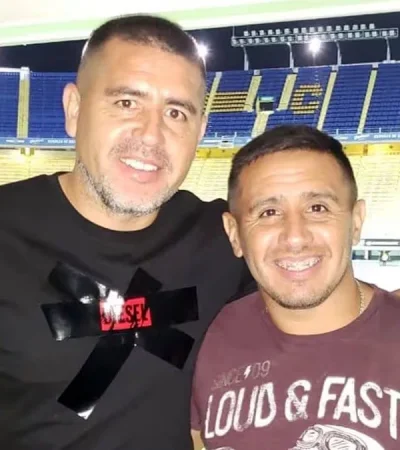 Juan Román Riquelme y su hermano, Cristian "Chanchi" Riquelme