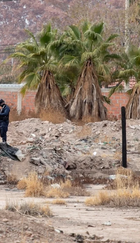 El lugar donde fue hallado el cuerpo en Las Heras.