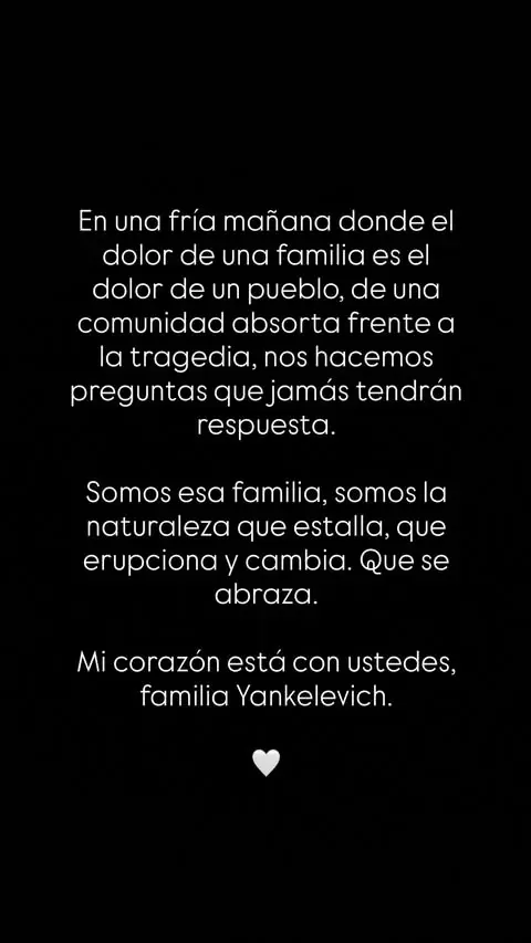 El emotivo posteo de Benjamín Vicuña por el fallecimiento de Mila Yankelevich/ Fuente: Instagram