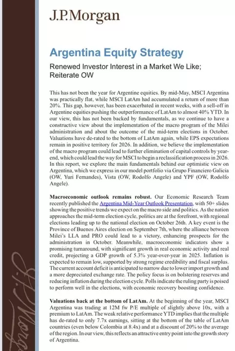 Informe de JP Morgan