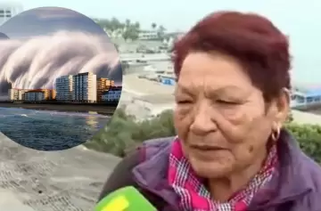 Video viral: llevó a su nieto a la playa para que viera su primer tsunami