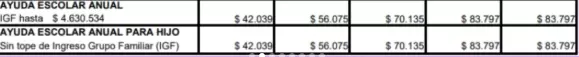 El pago de la ayuda escolar se verá dividido en dos en la liquidación, pero alcanza los $85.000