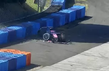 Colapinto protagonizó un fuerte accidente en las pruebas de neumáticos de Alpine