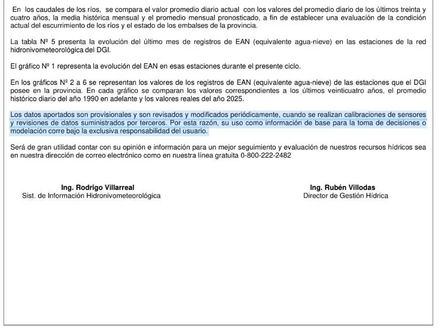 El comunicado de Irrigación