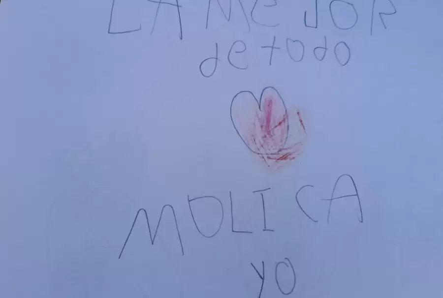 El cariño de un alumno con su acompañante terapéutica/