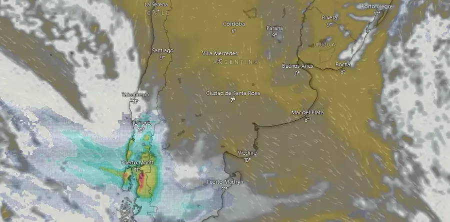 Nubes sobre argentina el lunes 11 de agosto de 2025 a las 09.51.