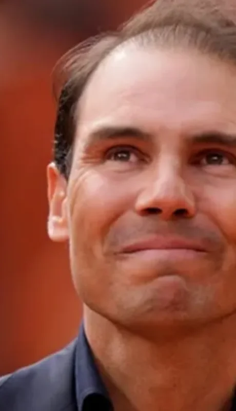 Rafael Nadal en su homenaje en Roland Garros.