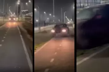 ¡Casi lo mata! El irresponsable conductor que metió el auto en una ciclovía