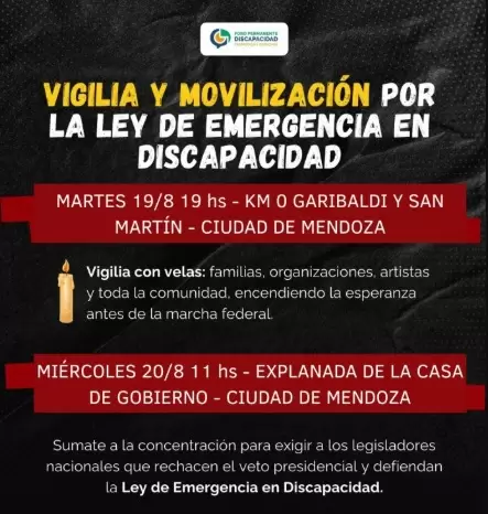 El anuncio de la vigilia y los puntos de concentració.