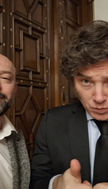 Diego Spagnuolo junto a Javier Milei