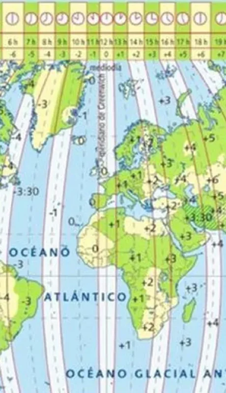 Mapa de los husos horarios