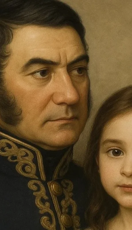 José de San Martín junto a Merceditas.