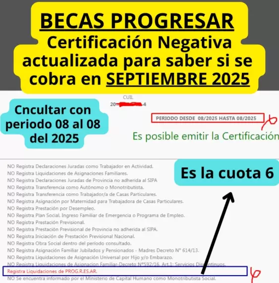 La publicación de Novedades Sociales da una muestra de la certificación actualizada
