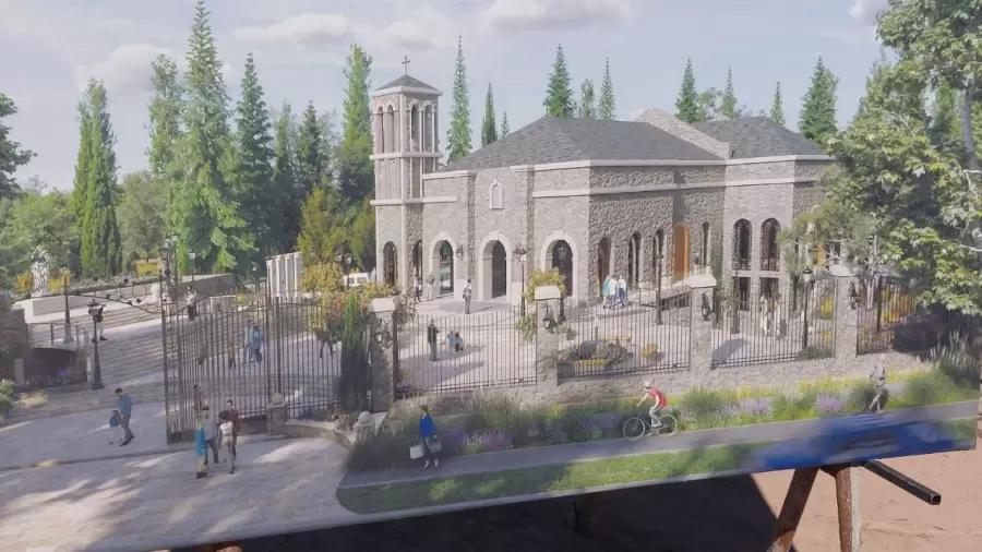 La maqueta digital sobre cómo quedará el templo.