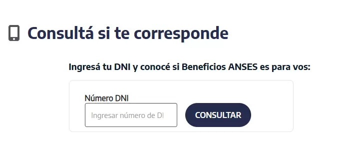 Se puede acceder a la consulta a través de la página de Beneficios ANSES