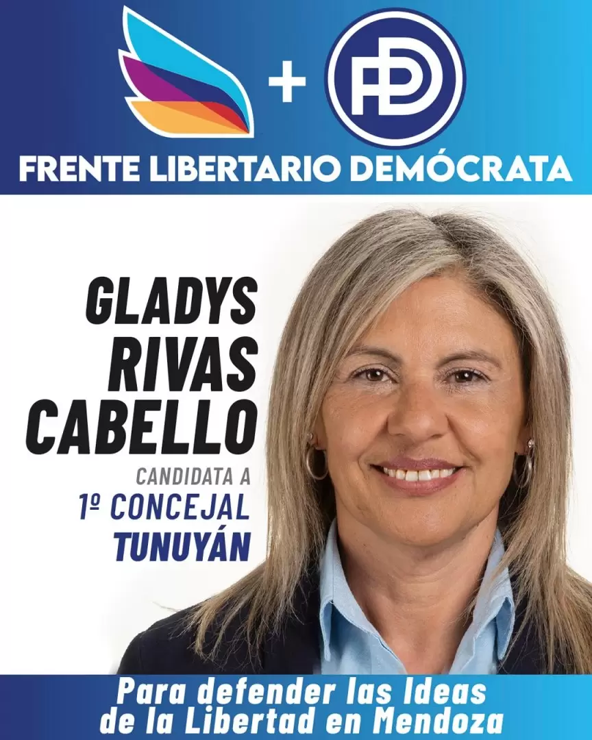 Gladys Rivas Cabello candidata a concejal por Tunuyán del Frente Libertario Demócrata