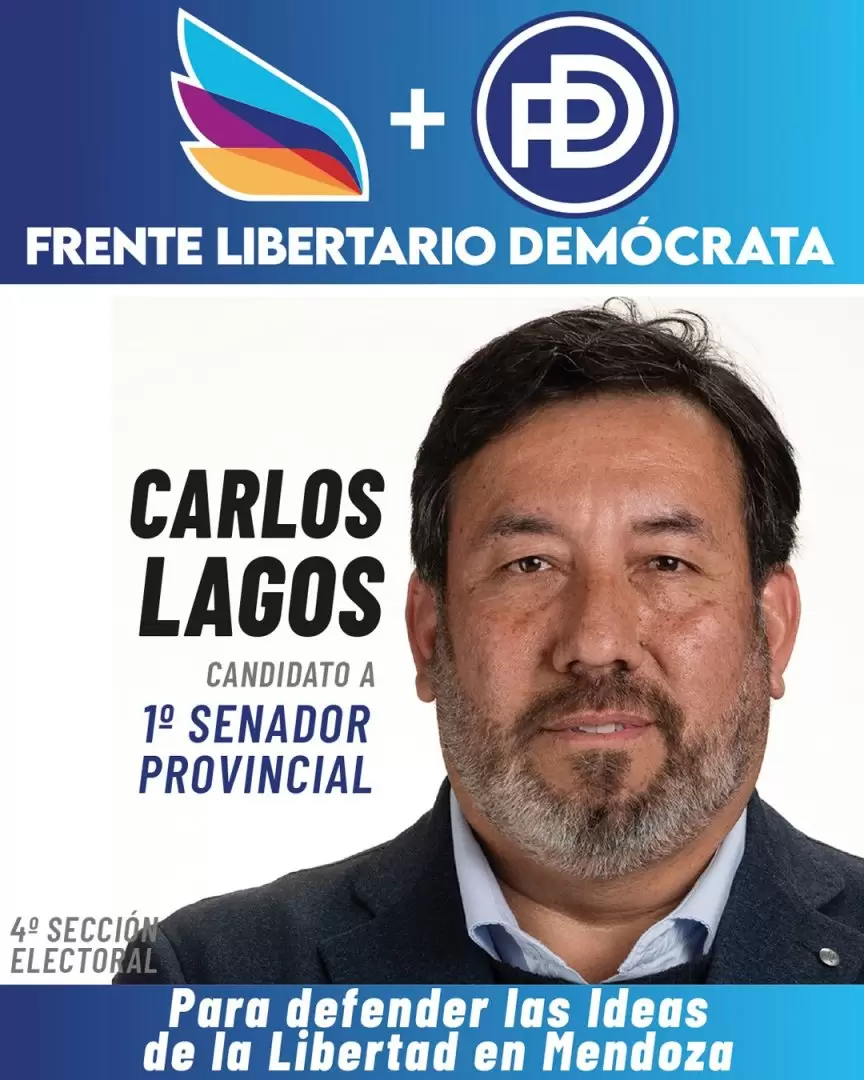 Carlos Lago candidato a senador provincial del Frente Libertario Demócrata por Ciudad/