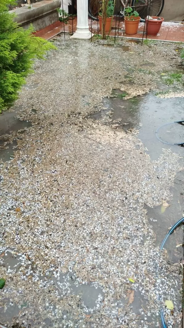 Granizo en la zona Este de Mendoza/ Gentileza Mariana Gutiérrez