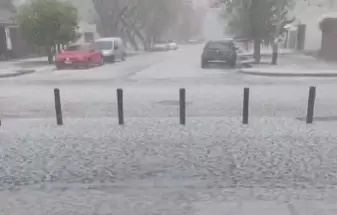 Granizo en la zona Este de Mendoza / Gentileza:X