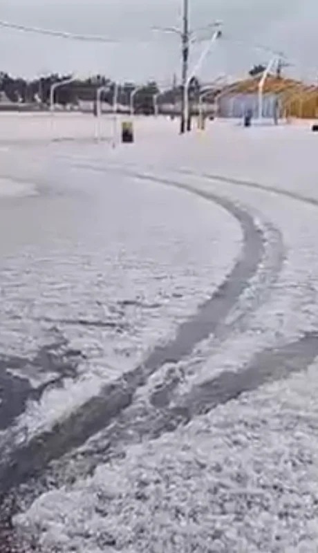 Granizo en el autódromo General San Martín/ Fuente: Captura de pantalla