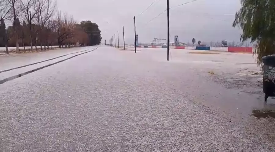 Granizo en el autódromo General San Martín/ Fuente: Captura de pantalla