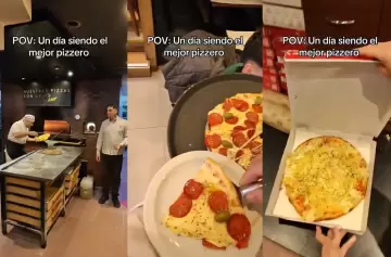 Así trabaja el pizzero argentino más viral del país: show, risas y mucha pizza