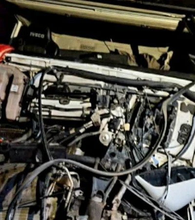 Así quedó el camión luego del accidente en Punta de Vacas