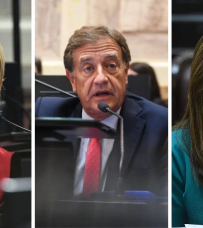 Anabel Fernández Sagasti, Rodolfo Suárez y Mariana Juri.