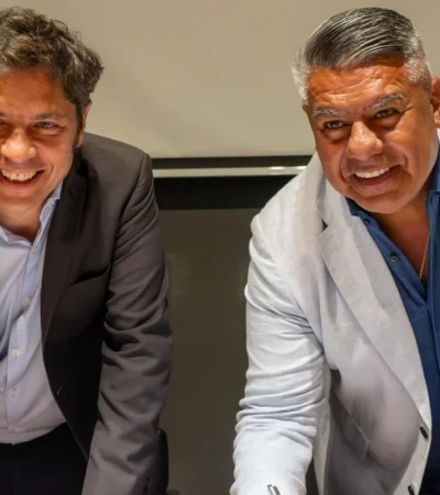 Axel Kicillof y Claudio 'Chiqui' Tapia.