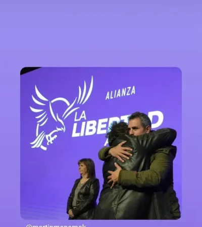 La publicación de Milei junto a Martín Menem.