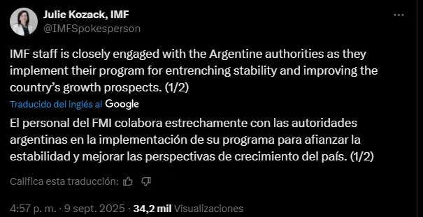 Tweet del FMI