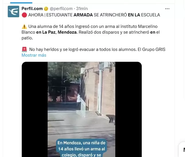 Repercusiones en Perfil de la nena atrincherada/ Fuente: Captura