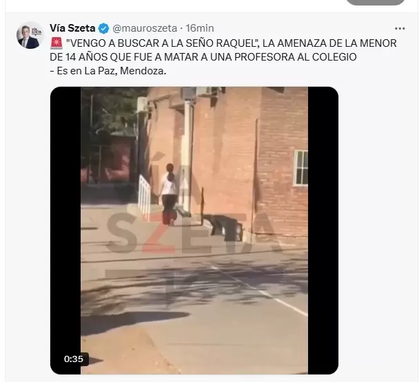 Mauro Szeta sobre la nena atrincherada/ Fuente: Captura