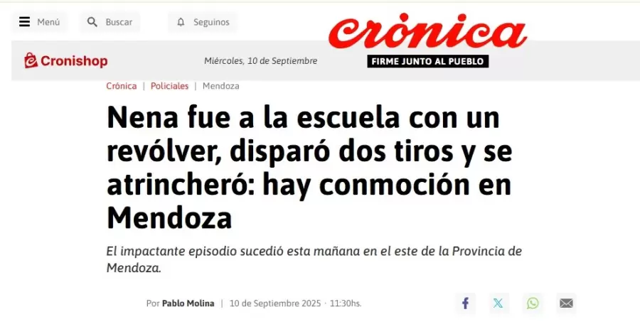 Repercusiones en Crónica de la nena atrincherada/ Fuente: Captura