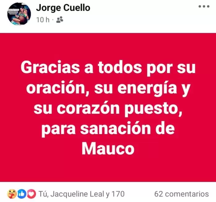 El posteo en redes del papá de Mauco