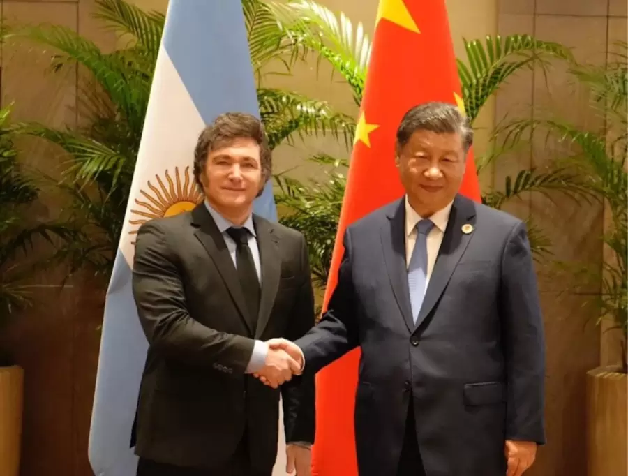 Javier Milei junto a Xi Jinping. Enfrentados en lo político, muy cercanos en lo económico.