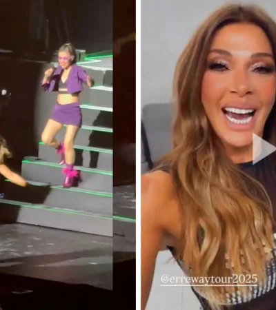 Catherine Fulop rompió el libreto y dio que hablar en el show de Erreway.