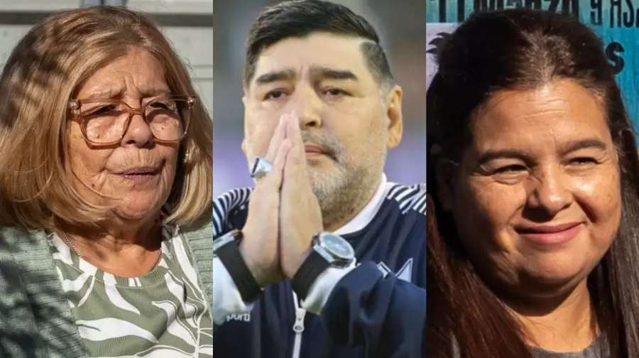 Rita Mabel, Diego Armando, y Claudia Norma Maradona.