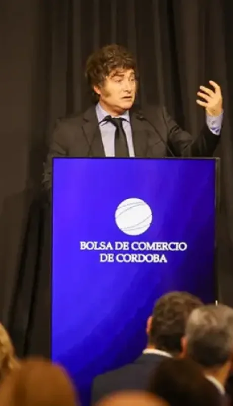 Es la segunda vez que Javier Milei expone en la Bolsa de Comercio de Córdoba. (Foto: archivo web)