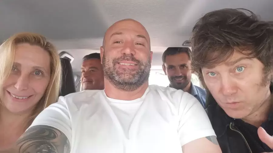 Otros tiempos: Karina Milei, Diego Spagnuolo y Javier Milei.