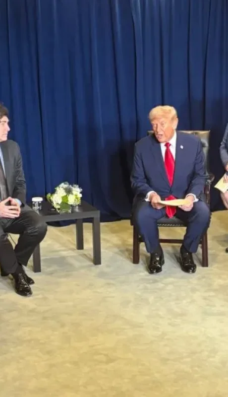 Un momento de la reunión bilateral de Milei con Trump. (Foto: web)