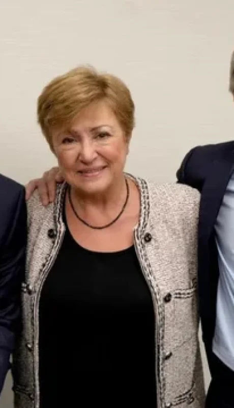 Milei y Caputo junto a Georgieva