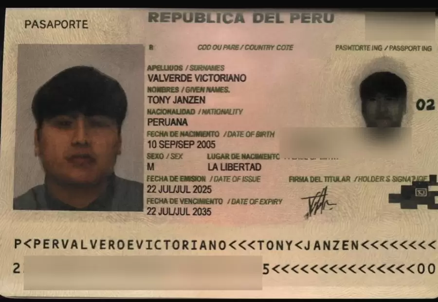 El joven de nacionalidad peruana con pedido de captura por el triple crimen de Florencio Varela/ Fuente: X