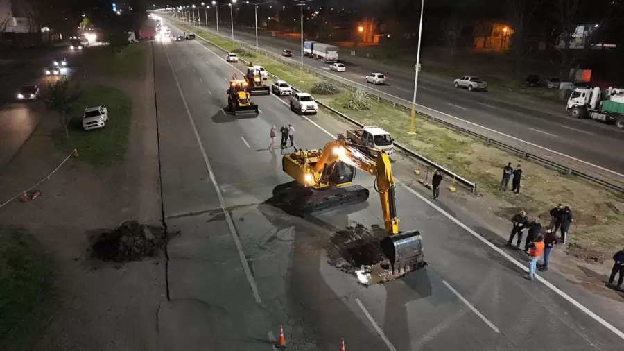 Comenzaron los arreglos en el Acceso Sur/ Fuente: Municipalidad de Luján de Cuyo