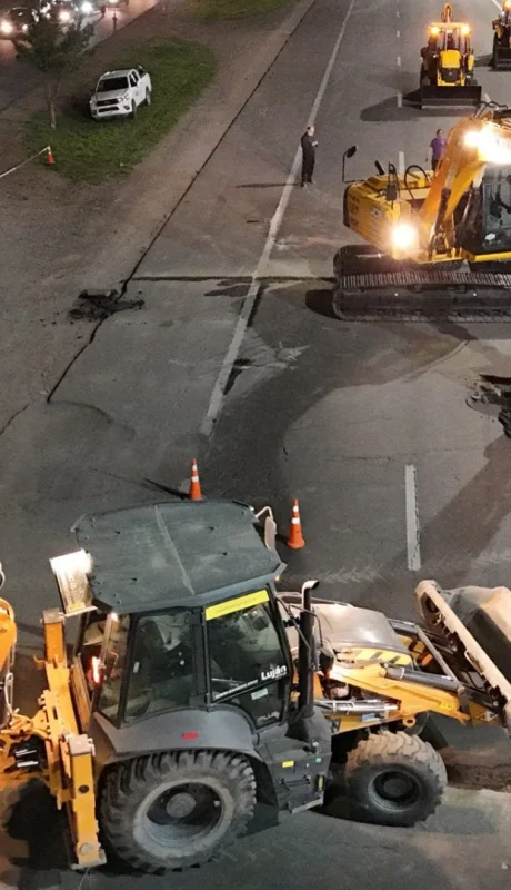 Comenzaron los arreglos en el Acceso Sur/  Fuente Municipalidad de Lujan de Cuyo