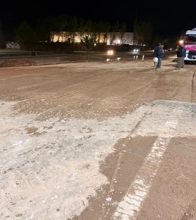 Arreglos por el socavon en el Acceso Sur/ Fuente: Municipalidad de Luján de Cuyo