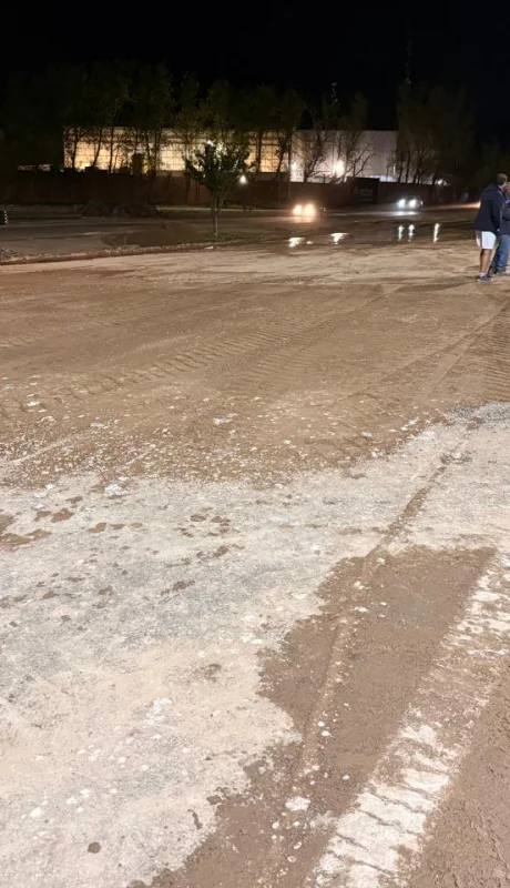 Arreglos por el socavon en el Acceso Sur/ Fuente: Municipalidad de Luján de Cuyo